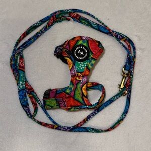 Angie and Allie Creative Cat Harness and Leash Set Colorful Print Adjustable